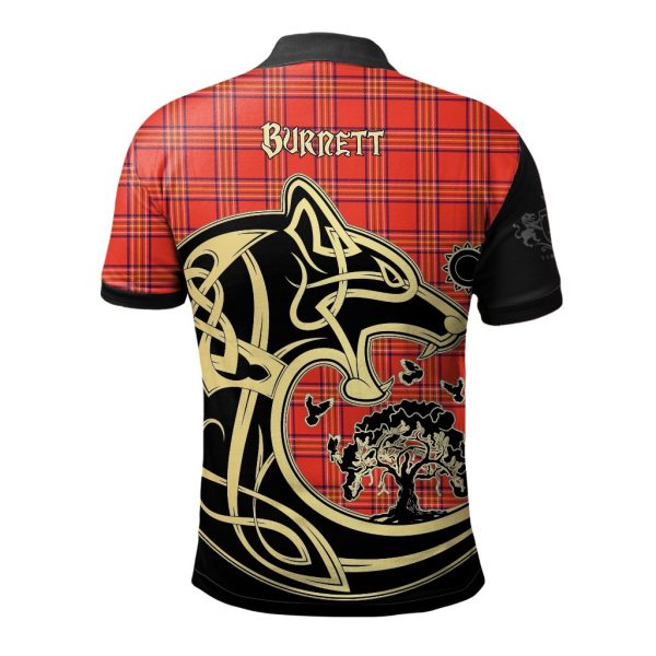Burnett Modern Tartan Polo Shirt Viking Wolf Online Sale - Image 2