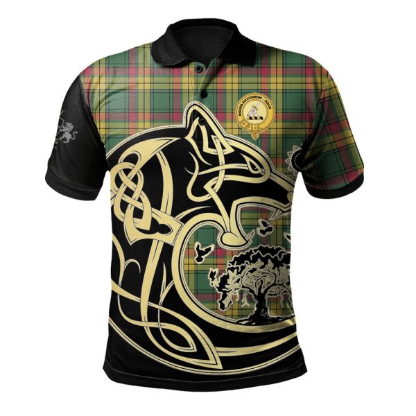 MacMillan Old Ancient Tartan Polo Shirt Viking Wolf on Sale