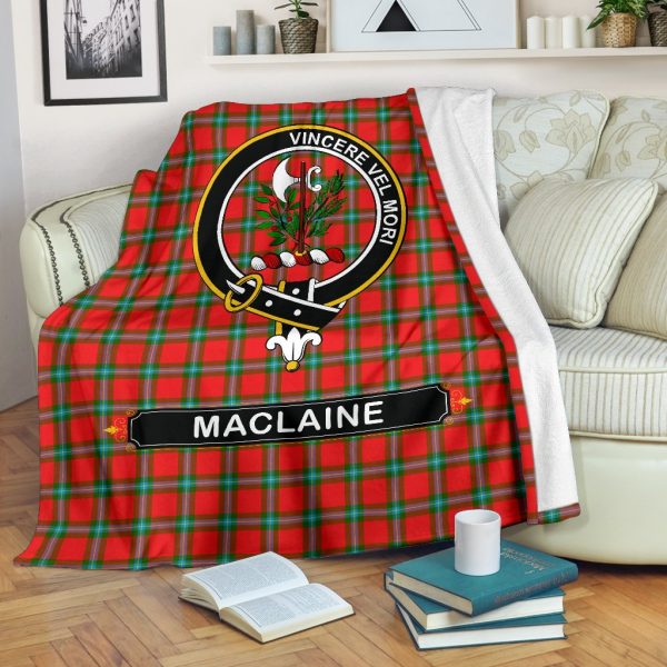 MacLaine Of Lochbuie Family Tartan Crest Blanket - 3 Sizes For Cheap