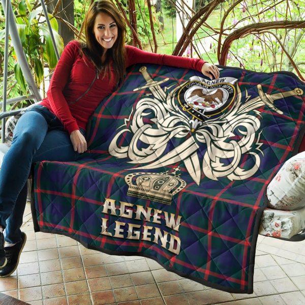 Agnew Modern Tartan Crest Legend Gold Royal Premium Quilt Hot on Sale - Image 5