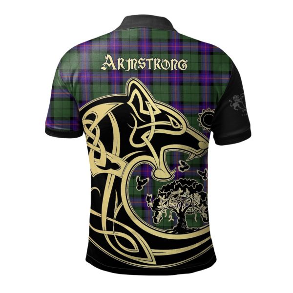 Armstrong Modern Tartan Polo Shirt Viking Wolf Online Hot Sale - Image 2