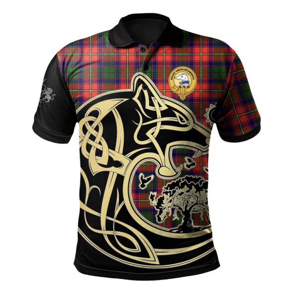 Belshes Tartan Polo Shirt Viking Wolf For Discount