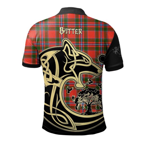 Butter Tartan Polo Shirt Viking Wolf For Discount - Image 2