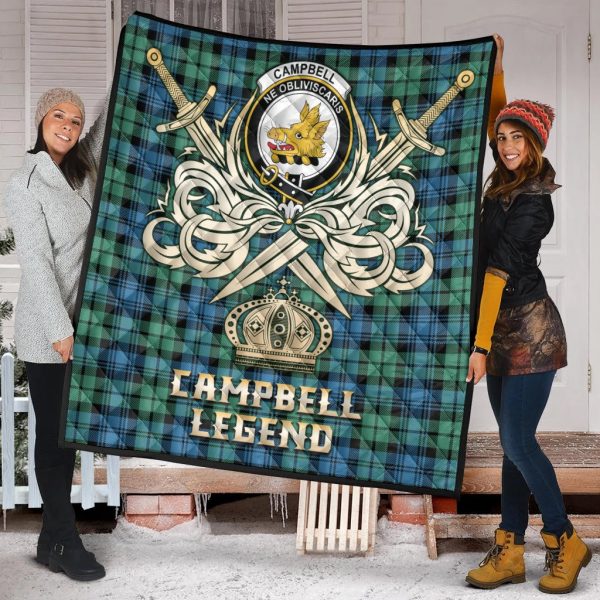 Campbell Ancient 01 Tartan Crest Legend Gold Royal Premium Quilt Hot on Sale - Image 2
