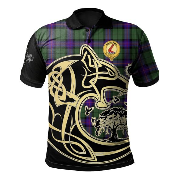 Armstrong Modern Tartan Polo Shirt Viking Wolf Online Hot Sale