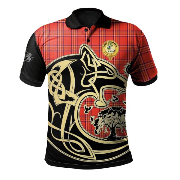 Burnett Modern Tartan Polo Shirt Viking Wolf Online Sale
