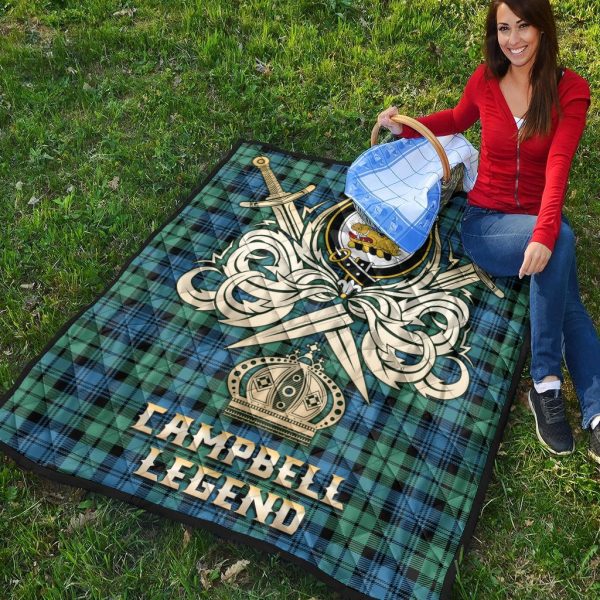 Campbell Ancient 01 Tartan Crest Legend Gold Royal Premium Quilt Hot on Sale - Image 4