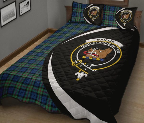 Baillie Ancient Tartan Crest Circle Style Quilt Bed Set For Cheap - Image 2