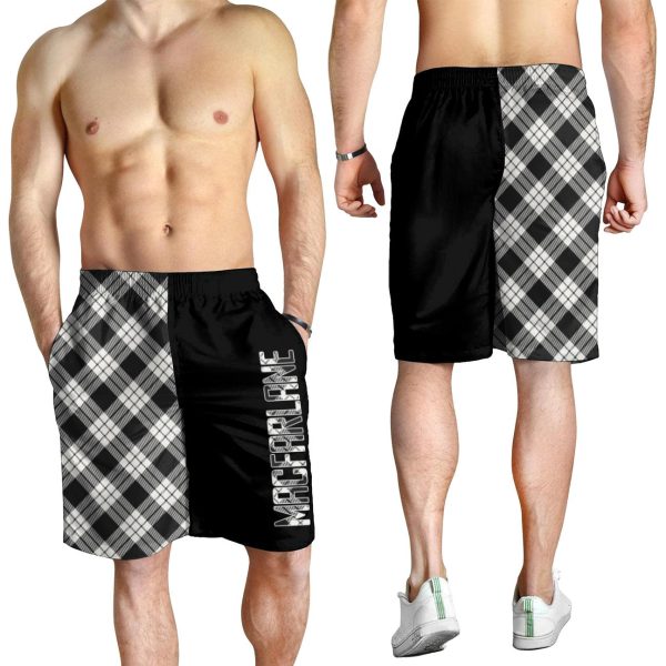 MacFarlane Black - White Ancient Tartan Crest Men s Short - Cross Style Online now - Image 2