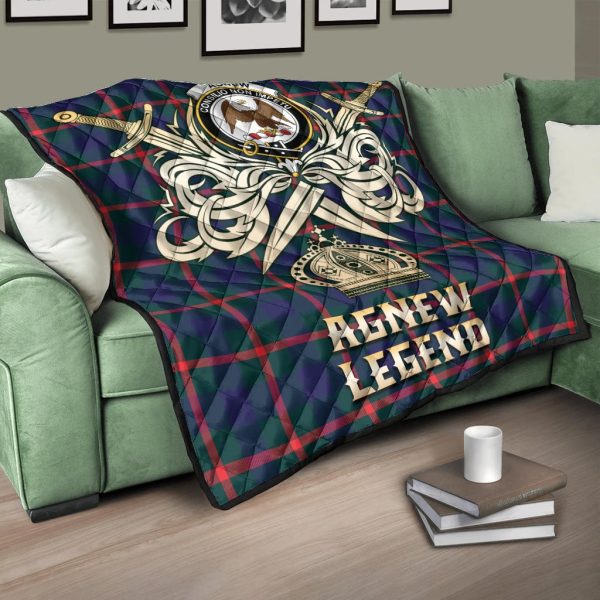Agnew Modern Tartan Crest Legend Gold Royal Premium Quilt Hot on Sale - Image 3